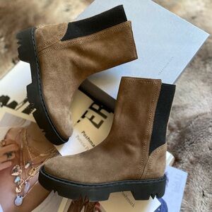 Anthropologie Brown Suede Ankle Boots